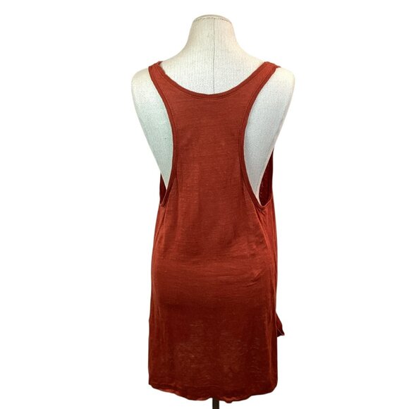 Eileen Fisher A-Line Dress Sleeveless Linen Tank Womens Large Rust Orange - Picture 4 of 9